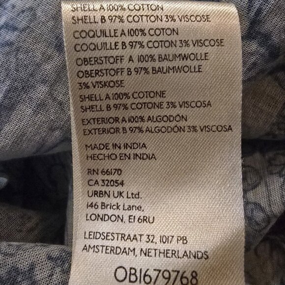 Free People Lost Palms Craft Mixed Print Patchwork Maxi Dress Womens Large Blue - Picture 7 of 7